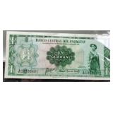 1952 Paraguay 1 Guaroni Banknote Unc.