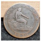 1870 Spain 10 Centimos