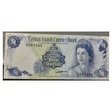 1974 Cayman Islands $1 Banknote XF