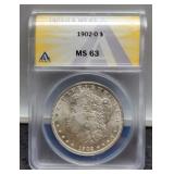 1902-O Slab Morgan Dollar ANACS MS63