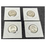 (4) 1960-D W. Quarters AU