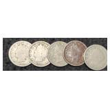 (5) V Nickels 1903-1912