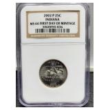 2002 Slab Indiana Quarter NGC MS66