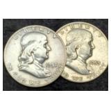 (2) F. Half Dollars 1953-D, 57-D