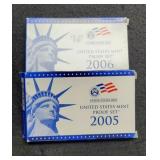 (2) Proof Sets 2005 11 Coin, 2006 10 Coin