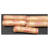 (5) Rolls Wheat Cents
