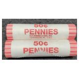 (2) Rolls 2009 L. Cents BU "Wood Chopper"