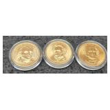 (3) Presidential Dollars BU In Capsules