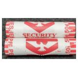(2) Rolls 2009-D L. Cents BU "Log Cabin"