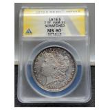 1878 7TF Slab Morgan Dollar ANACS MS60