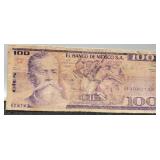 1982 Mexico 100 Peso Banknote