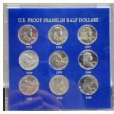 (9) Different Proof F. Half Dollars 1955-1963