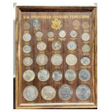 Framed 20th Century 29 Coin Type Set w/