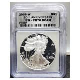 2006-W Slab Proof Silver Eagle ICG PR70