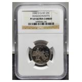 2000-S Slab Massachusetts Quarter Clad