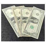 (4) 1963A $1 "Fowler" FR Notes