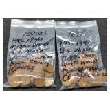 (2) Hundred Wheat Cents Pre 1940