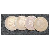 (4) Indian Head Cents 1880, 81, 82, 83