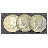 (3) 40% Silver K. Half Dollars