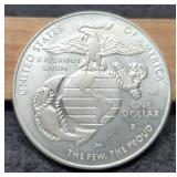 2025 Silver Dollar Comm. "Marines" Unc.