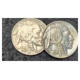 (2) Full Horn XF Buffalo Nickels 1936, 1937