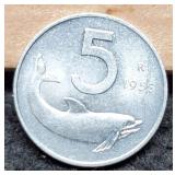 1953-R Italy 5 Lire