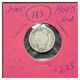 1909-D Barber Silver Dime, Better Date
