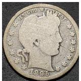 1895 Barber Silver Quarter Nice