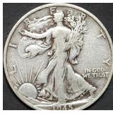 1945-S Walking Liberty Silver Half Dollar
