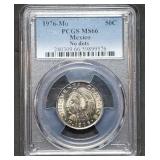1976-Mo Mexico 50 Cents, No Dots, PCGS MS66