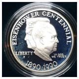 1990 Eisenhower Proof Silver Dollar MIB