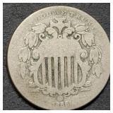 1866 Rays Shield Nickel