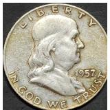 1957-D Franklin Silver Half Dollar