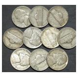 10 Silver War Nickels