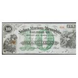 1871 Selma Marion and Memphis Railroad Banknote