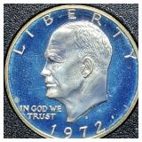 1972 S Proof Silver Brown Box Ike Dollar MIB