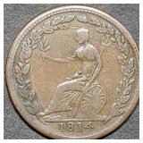 1814 Wellington Half Penny Bank Token Canada