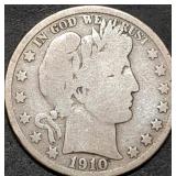 1910-S Barber Silver Half Dollar