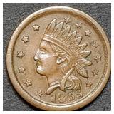 1863 Indian Head Not One Cent Civil War Token