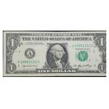 Fancy Serial Number 2006 $1 FRN 16661111