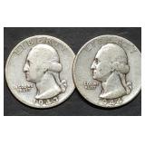 1943 & 1944 Washington Silver Quarters