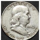 1952-D Franklin Silver Half Dollar