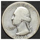 1934 Washington Silver Quarter