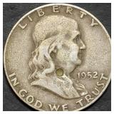 1952-D Franklin Silver Half Dollar