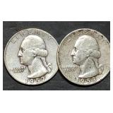 1952-D & 1953 Washington Silver Quarters