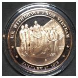 Franklin Mint 45mm Bronze US History Medal 1973
