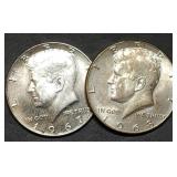 1967 & 1968 Kennedy 40% Silver Half Dollars