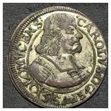 1670 Liechtenstein Silver 3 Kreuzer Coin Nice