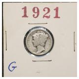 1921 Mercury Silver Dime, Key Date