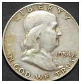 1954-D Franklin Silver Half Dollar